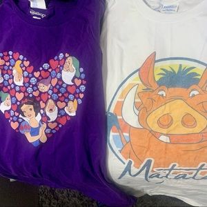 Two Disney (Port & Co) T shirts || Womens XL|| Like New